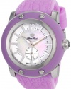 Glam Rock Women's GRD1012PP Miami Beach Mother-Of-Pearl and White Dial Lilac Silicone Watch