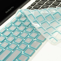 TopCase New Arrival Aqua Blue Silicone Keyboard Cover Skin for Macbook Unibody Whtie 13-Inch/Macbook Pro Aluminum Unibody 13, 15, 17-Inches with or without Retina Display/Macbook Air 13-Inch/Old Macbook White 13-Inch/Wireless Keyboard with Logo Mouse Pad