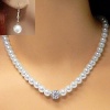 Classic Swarovski Crystal Pearl Necklace and Earrings Set - 17, White, 10mm