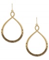 Kenneth Cole New York has your number with this pair of drop earrings. Crafted from gold-tone mixed metal, the earrings are designed in a stylized figure-eight with pave glass crystal accents added on for lustrous effect. Approximate drop: 2-1/2 inches.