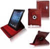 Ionic Rotating Stand Leather Case with SLEEP AND WAKE Function For Apple iPad 2, iPad 3, iPad 4, iPad 2nd, iPad 3rd, iPad 4th Generation Tablet AT&T Verizon 4G LTE (Red)