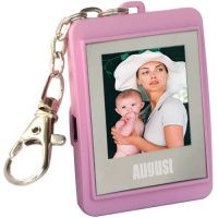 August DP150B 1.5 Digital Photo Frame - Keyring Photo Viewer with Built-in Memory for 107 Pictures - Plug & Play - NEW USB CABLE