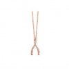 Meira T 14K Rose Gold & Pave Diamond Wishbone Charm Necklace