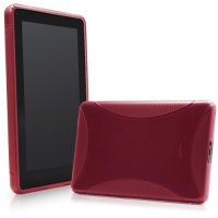 BoxWave Kindle Fire BodySuit - Premium Slim-Fit TPU Gel Skin Case, Texturized for Extra No-Slip Grip for the Kindle Fire (Scarlet Red)