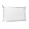 Effortless elegance. A resplendent border in a crisp white distinguishes this luxurious Donna Karan sham.