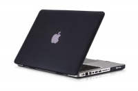 KHOMO Black Rubberized Satin Soft Touch Hard Shell Case Cover for Apple MacBook Pro 13'' Aluminium Unibody (2009, 2010, 2011 models)