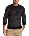 Geoffrey Beene Men's Cotton Fancy Stripe Crew Neck Sweater