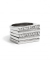 GUESS Five-Piece Silver-Tone Stacking Ring Set, SILVER (7)