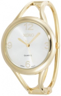 XOXO Women's XO1096 Silver Dial Gold-tone Bangle Watch