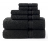 Ultra Soft Black Hand Towel 16x28 by Cotton Craft - 100% Pure Luxury 650 gram Cotton with Rayon band - Oversized Large Crisp and Highly Absorbent ideal for every day use - Other Sizes - Oversized Large Bath Towel 30x54, Wash Cloths 12x12, Tub Mat - 20x34 