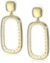 T Tahari Gold Door Knocker Drop Earrings with Crystal