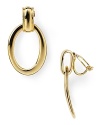 Gleaming gold proves wholly classic on this pair of hoop earrings from Lauren Ralph Lauren, featuring equestrian-inspired detailing.