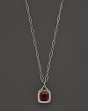 Badgley Mischka Garnet Pendant Necklace With White And Brown Diamonds, 18