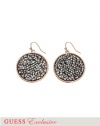 GUESS Rose Gold-Tone Crystal Disc Earrings, ROSE GOLD