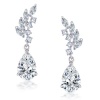 Bling Jewelry CZ Marquise Cut Leaves Pippa Middleton Inspired Teardrop Earrings