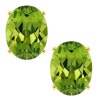 2.60 Ct Oval 8X6mm Green Peridot Gold Plated Stud Earrings