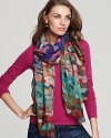 Bindya renders this watercolor-inspired, floral print scarf in a luxurious cashmere-silk blend.