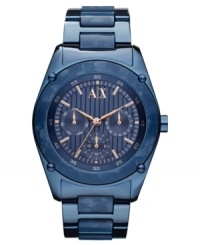 Your blue heaven: this casual chic timepiece from AX Armani Exchange is daring style choice.