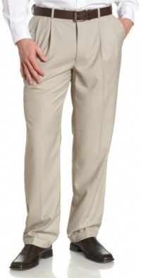 Louis Raphael ROSSO Men's Poly Viscose Super 150S Luxe Twill Hidden Extension Pleated Dress Pant