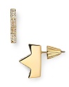 A little bit edgy, a little bit glam, these shimmering Rebecca Minkoff stud earrings showcase brilliant Swarovski crystals in gold plated setting.