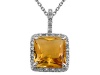 Genuine Citrine Pendant by Effy Collection® in 14 kt White Gold LIFETIME WARRANTY