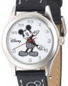 Disney Women's MK1006 Mickey Mouse White Dial Black Strap Watch