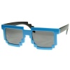 Retro Novelty Nerd Geek Gamer Colorful 2-Tone Pixel Glasses