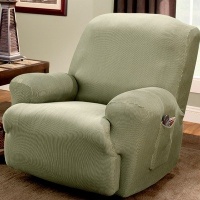 Sure Fit Stretch Stripe 1-Piece Recliner Slipcover, Sage