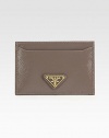 Saffiano vernice leather in a flat compact design.Two open pocketsFully lined4W X 2¾H X ¼DMade in Italy