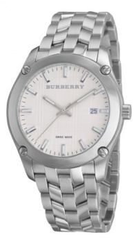 Burberry Men's BU1852 Herringbone White Dial Stainless Steel Bracelet Watch