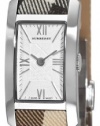 Burberry Women's BU1062 Heritage Checked Strap White Dial Watch