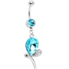 Aqua Gem Teardrop Dragonfly Belly Ring