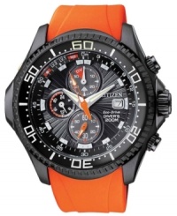 Plunge to greater depths with this Pro-Master sport watch by Citizen. The Eco-Drive technology harnesses both natural and artificial light, never needing a battery.