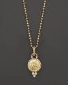 18K yellow gold angel pendant with signature diamond granulation. Designed by Temple St. Clair.