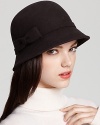 Done up in solid black or brown, this August Accessories cloche is a sophisticated piece for cold weather.