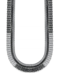 Heavy duty drama. A thick chain link comprises Style&co.'s industrial-chic necklace. Crafted in silver and hematite tone mixed metal in an on-trend colorblock pattern. Approximate length: 36 inches.