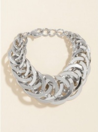 GUESS Silver-Tone Multi-Link Chain Bracelet, SILVER