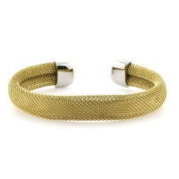 Ryssa Ladies Mesh Collection Gold Color Stainless 316L Steel Bracelet (10mm thick)