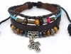 4030063 Christian Religious Scripture Inspirational Cross Leather Bracelet