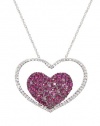 Effy Jewlery Heart Necklace with Ruby and Diamonds, 2.14 TCW