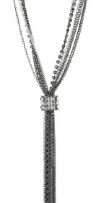 Kenneth Cole New York Urban Mix Hematite-Color and Silver Multi-Chain Y-Shaped Necklace