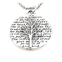 Kevin N Anna Studio Sterling Silver Pendant Necklace with Tree Of Life Celebrates LIFE (Smaller Version)