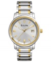 A handsome Dress collection watch from Bulova that redefines classic with golden accents.