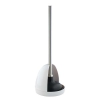 InterDesign Forma Plunger Set, White/Brushed Stainless Steel