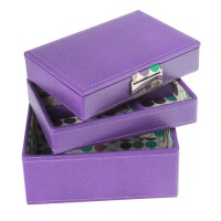 Purple mini Stackers Jewelry Box Storage for Charms Beads Earrings Chains Box Set of all 3 Trays