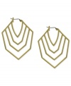 Minimalist magic. Vince Camuto's cut-out hoop earrings, crafted from gold-tone mixed metal, feature a stylish chevron pattern for a fashion-forward touch. Approximate drop: 1-1/2 inches.