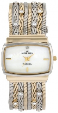 Anne Klein Women's 109271MPTT Swarovski Crystal Accented Two-Tone Multi-Chain Bracelet Watch