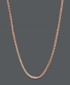 Add a pop of trendy caramel color to your neckline. Necklace features a wheat chain link crafted in 14k rose gold. Approximate length: 18 inches.