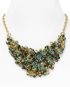 A sparkling cluster of stones lends statement shine to this bib necklace from Aqua.