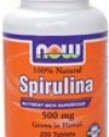 Now Foods Spirulina 500 mg 100% Natural 200 Tablets